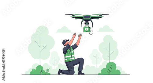 Innovative emergency response drone delivery system for rapid healthcare assistance outdoors