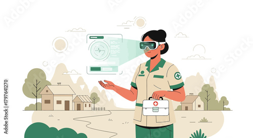 Innovative healthcare provider using augmented reality glasses for remote medical assistance