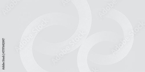 Abstract white glowing geometric lines on gray background. Modern shiny blue circle lines pattern. Futuristic technology concept. vector 10.