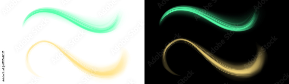 Obraz premium PNG image of Glowing light trails transparent overlay graphic resource 