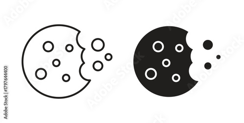 Cookie icons set isolated on white background flat vector illustration.