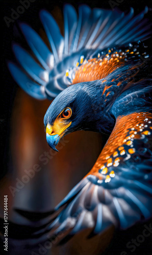 Majestic hawk close up