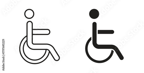 Disable icons set isolated on white background flat vector illustration.