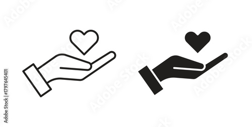 Donate icons set isolated on white background flat vector illustration.