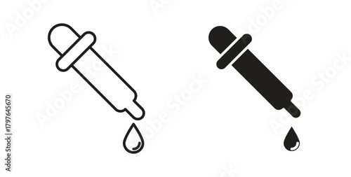 Dropper icons set isolated on white background flat vector illustration.