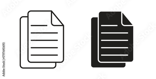 Duplicate icons set isolated on white background flat vector illustration.