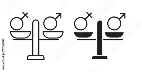 Equality icons set isolated on white background flat vector illustration.