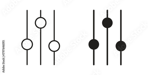 Equalizer icons set isolated on white background flat vector illustration.