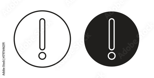 Exclamation button icons set isolated on white background flat vector illustration.