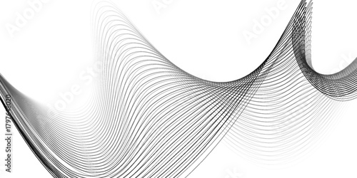 Abstract vector background with black wavy lines. black wavy lines on white background EPS10.
