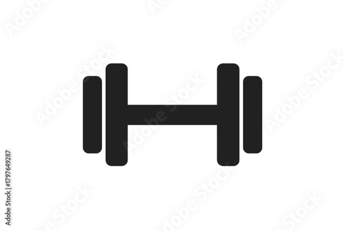 Simple black dumbbell weight used for fitness, strength training, and gym workouts