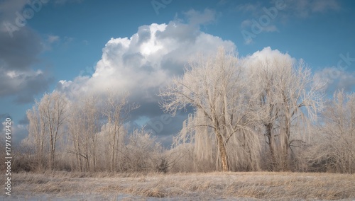 Wallpaper Mural Frosted trees against a clear blue sky, seasonal change Torontodigital.ca