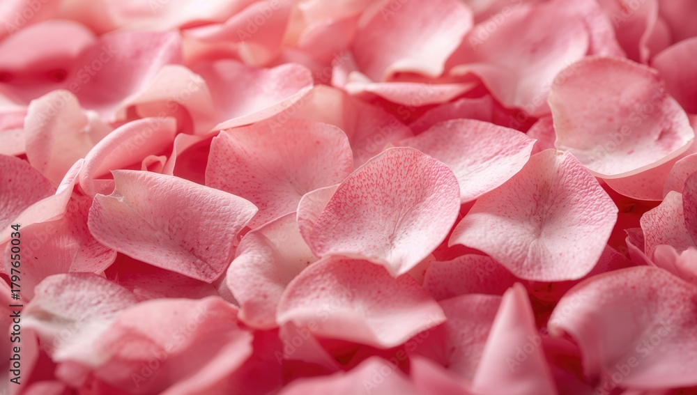 Fototapeta premium Rose petals background ideal for text overlay, suitable for Valentine's Day