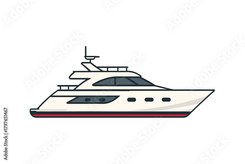 Modern white luxury yacht sailing on the sea representing expensive water travel