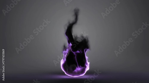 Dark Purple Flame Flickering with Ethereal Energy in Slow Motion