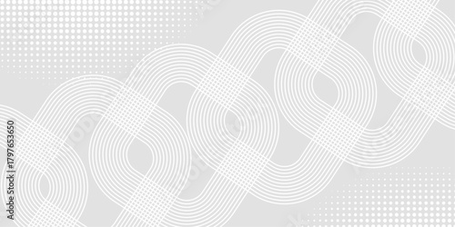 Foto Interwoven White Line Pattern on Halftone Gray Background