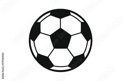 Classic black and white soccer ball symbol for sports and athletic competition design