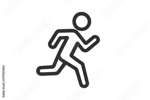 Outline icon of a person running quickly representing fitness and physical activity