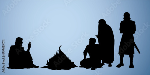 Vector drawing. Man sitting on the ground