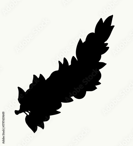 Vector drawing. Olive branch with fruits