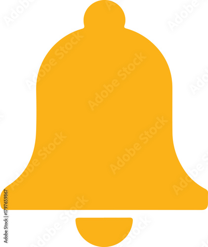 Notification bell icon. Yellow notification bell icon, alert symbol indicating important message, warning, reminder. Bell reminder notification icon collection.