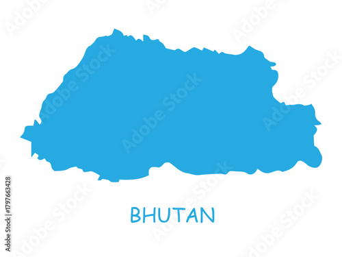 Bhutan Map Silhouette