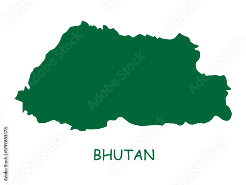 Bhutan Map Green