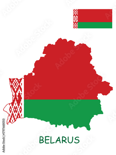 Belarus Map and Flag