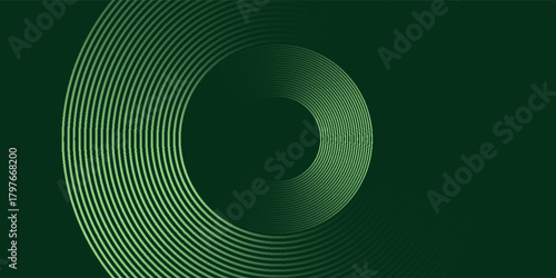 Dark green abstract background with diagonal rounded lines. Geometric stripe line art design. Simple geometric pattern. Modern graphic element. Suit for banner