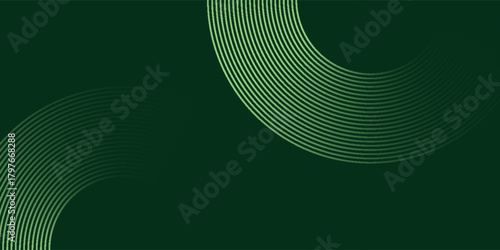 Dark green abstract background with diagonal rounded lines. Geometric stripe line art design. Simple geometric pattern. Modern graphic element. Suit for banner