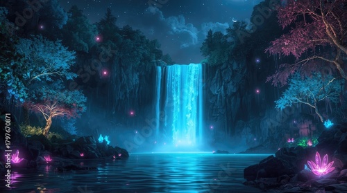 fountain in the night