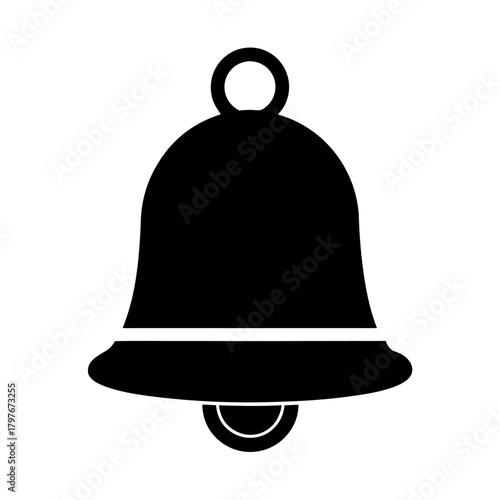 Notification Bell Black Silhouette Vector Illustration