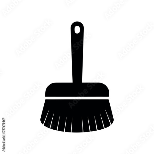 Scrubbing Brush Black Silhouette Vector Illustration