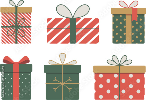 Children exchanging christmas presents 