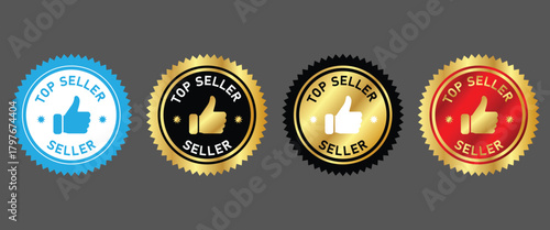 Top seller approval badge vector