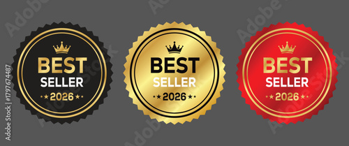 Best seller badge 2026 vector