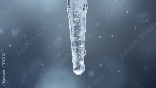 Real photograph of isolated icicles, seasonal change