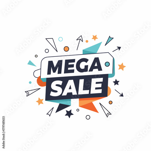 Vibrant Sale Badge Promoting Mega Discount Event