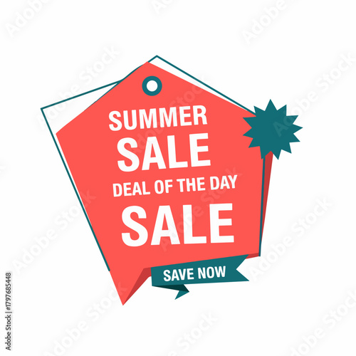 Summer sale label, red sale labels