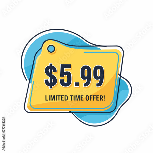 Discount sticker Template with, Price $5.99 sticker