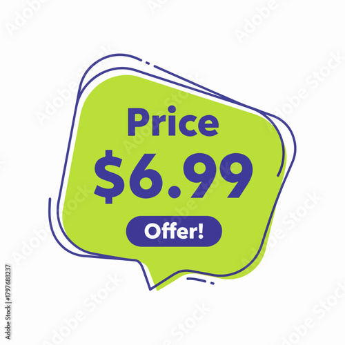 $6.99 price tag icon vectorized green