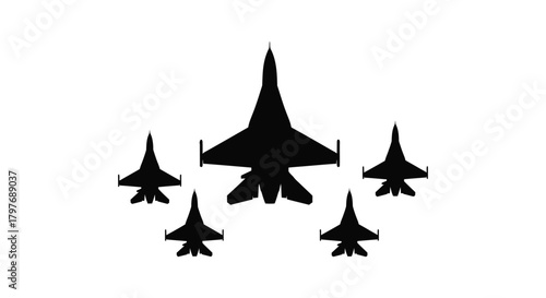 Fighter jets silhouette aviation aircraft military airshow team