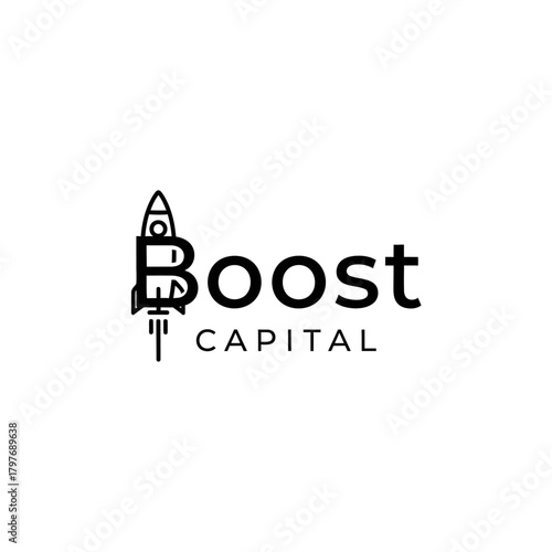 Boost Capital Logo with Rocket Illustration.