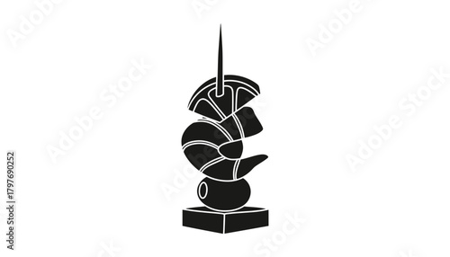 Isolated shrimp skewer appetizer vector illustration design