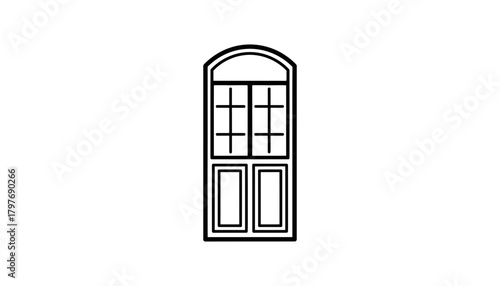 Window outline vector illustration for architectural design