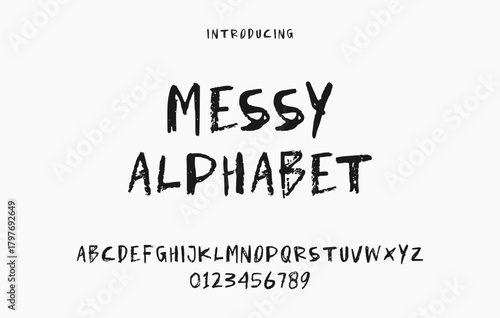 Hand drawn messy alphabet font