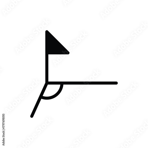 Simple Black Icon Representing Soccer Corner Kick. Soccer and Sport Line Icon. Isolated Vector Clip Art.