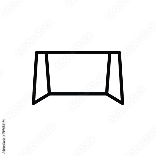 Simple Outline Icon of a Soccer Goal Frame. Soccer and Sport Line Icon. Isolated Vector Clip Art.