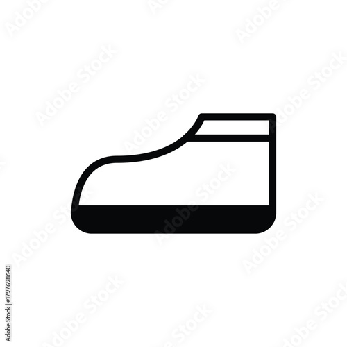 Simple Outline Icon of a Baby Bootie Shoe. Soccer and Sport Line Icon. Isolated Vector Clip Art.