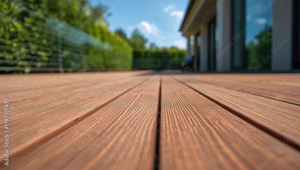 Fototapeta premium WPC decking boards, durable material for outdoor flooring, maintenance-free solution